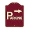 Signmission Parking with Arrow Pointing Right Heavy-Gauge Aluminum Architectural Sign, 24" x 18", BU-1824-24518 A-DES-BU-1824-24518 - alternate 1